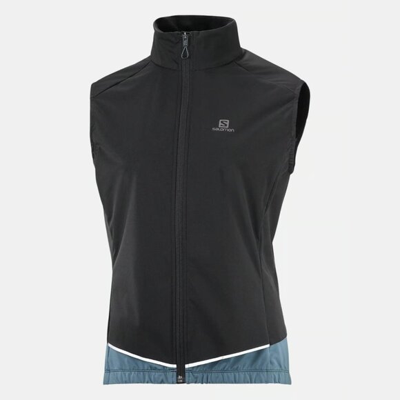 Salomon Light Shell Vest - Black / Mallard Blue - Size Medium - Picture 2 of 9